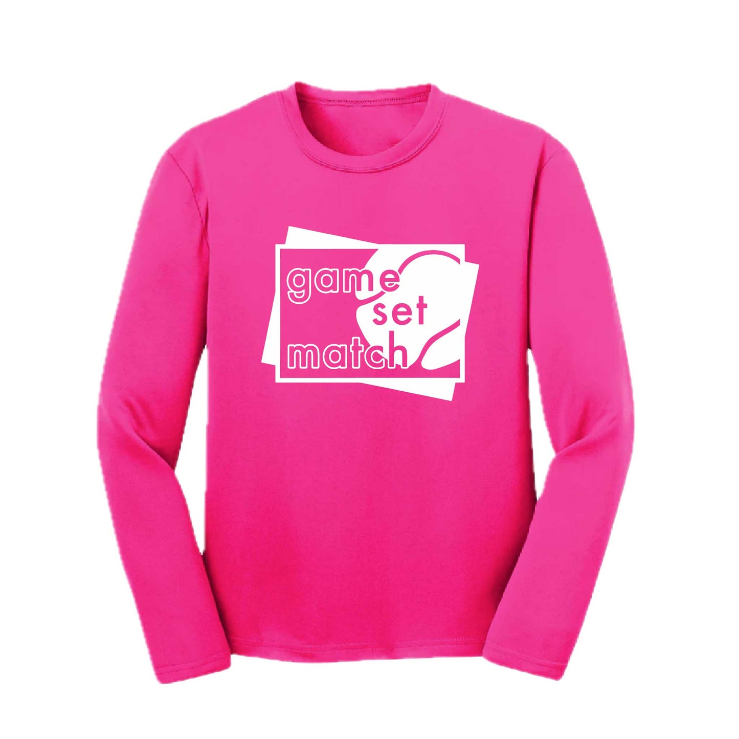 Game Set Match | Youth Long Sleeve Tennis Performance T-Shirts | 100% Polyester