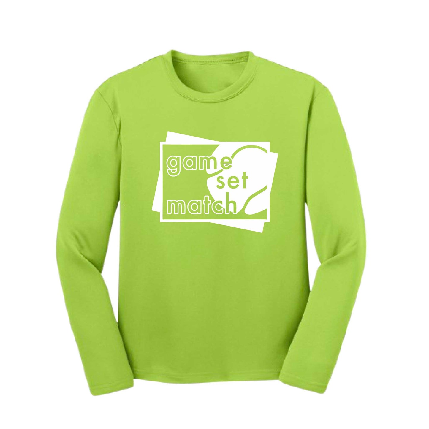 Game Set Match | Youth Long Sleeve Tennis Performance T-Shirts | 100% Polyester