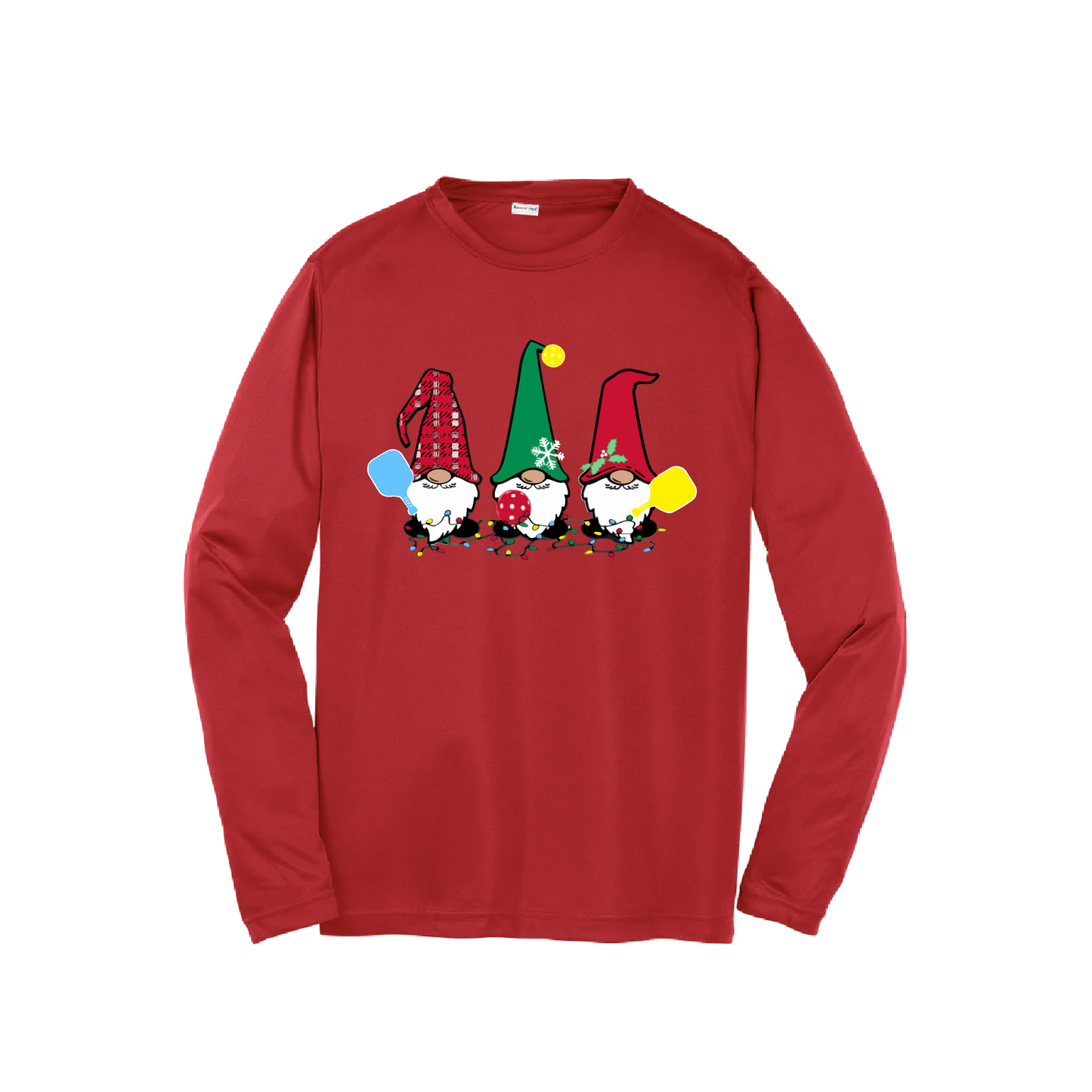 Christmas Gnomes | Youth Long Sleeve Pickleball Shirts | 100% Polyester