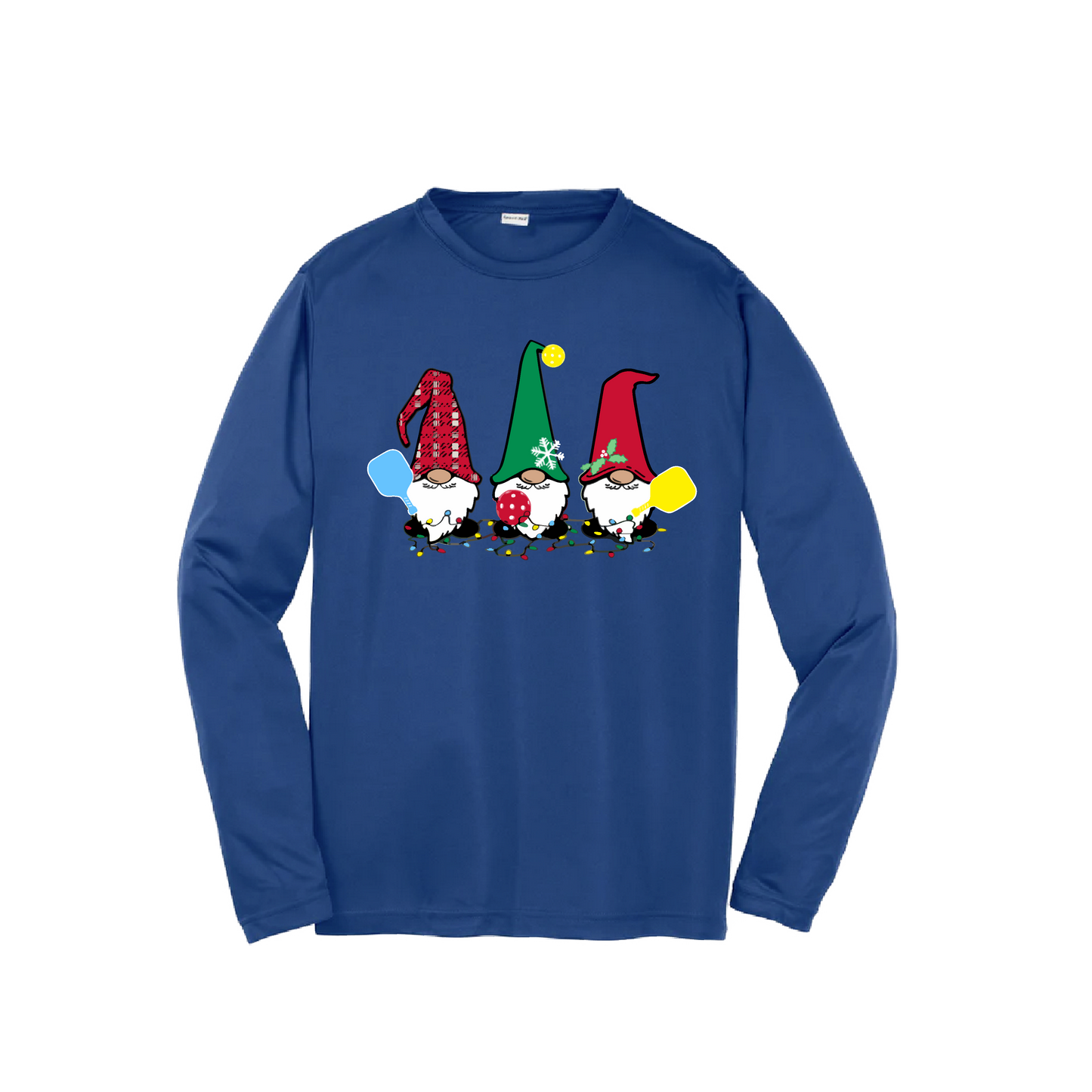 Christmas Gnomes | Youth Long Sleeve Pickleball Shirts | 100% Polyester