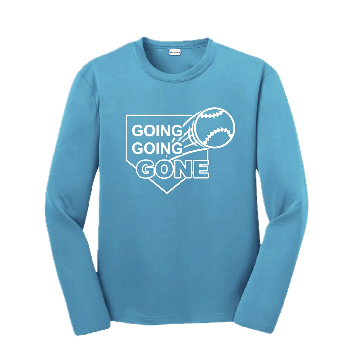 Going Going Gone | Youth Long Sleeve Baseball Performance T-Shirts | 100% Polyester