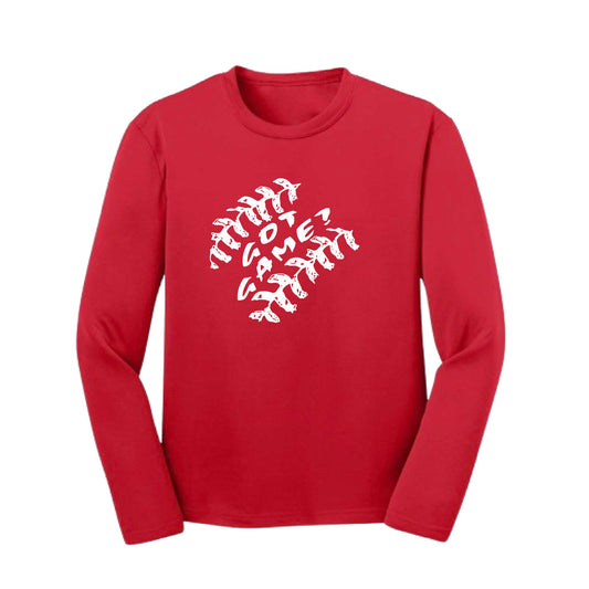 Got Game | Youth Long Sleeve Baseball Performance T-Shirts | 100% Polyester