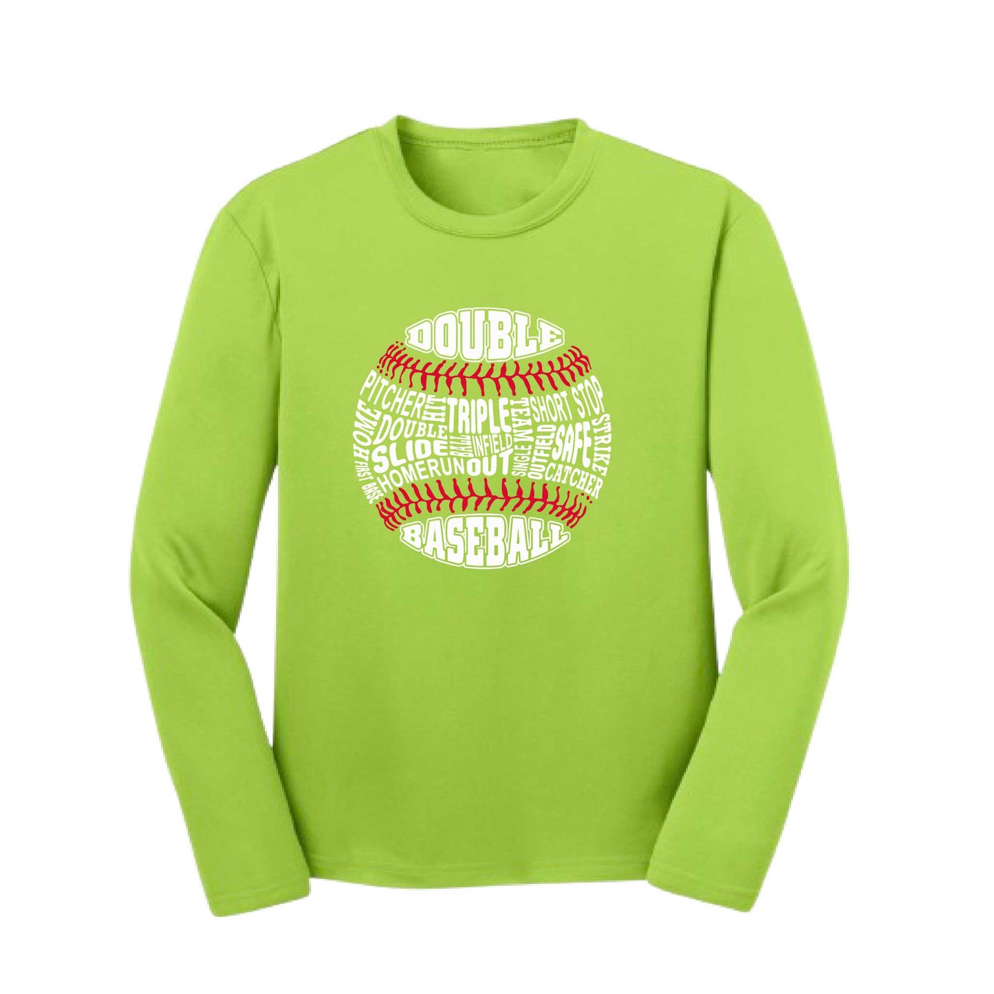 Grand Slam | Youth Long Sleeve Baseball Performance T-Shirts | 100% Polyester