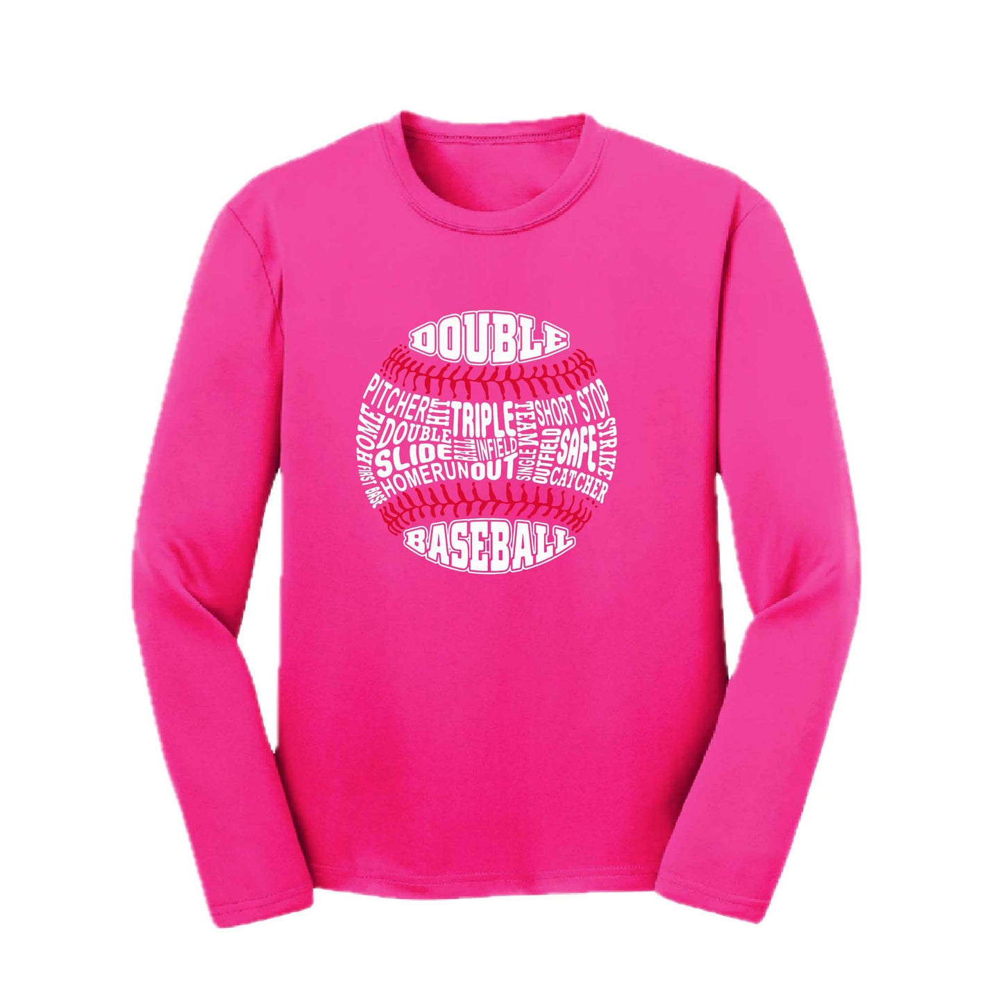 Grand Slam | Youth Long Sleeve Baseball Performance T-Shirts | 100% Polyester