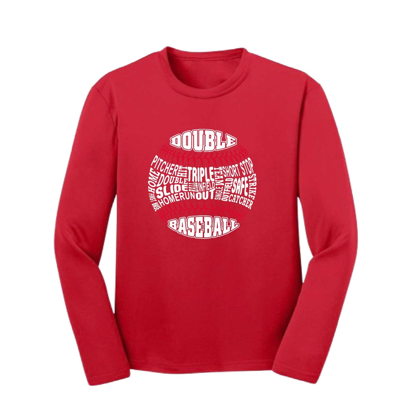 Grand Slam | Youth Long Sleeve Baseball Performance T-Shirts | 100% Polyester