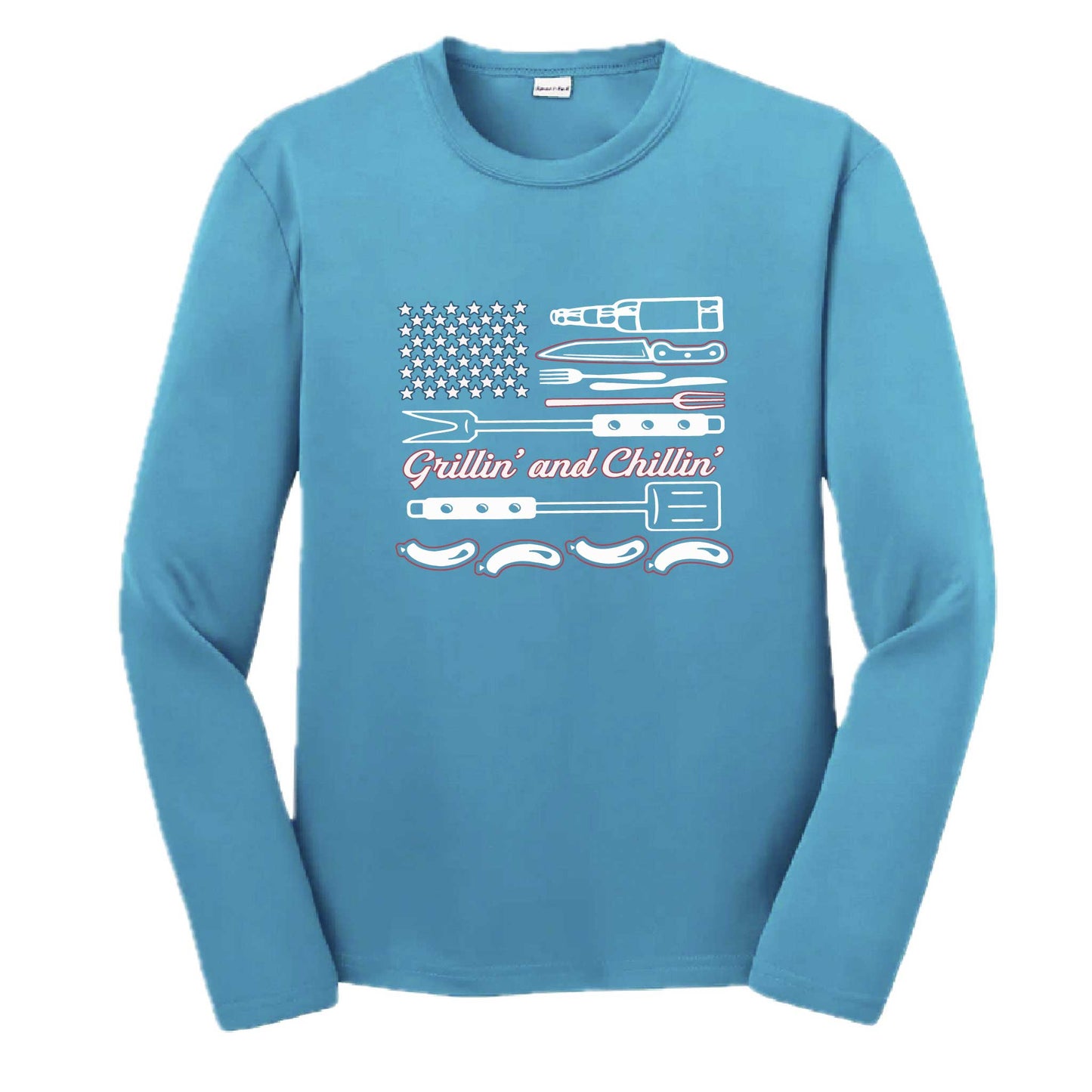 Grillin' and Chillin' | Youth Long Sleeve Camping T-Shirts | 100% Polyester