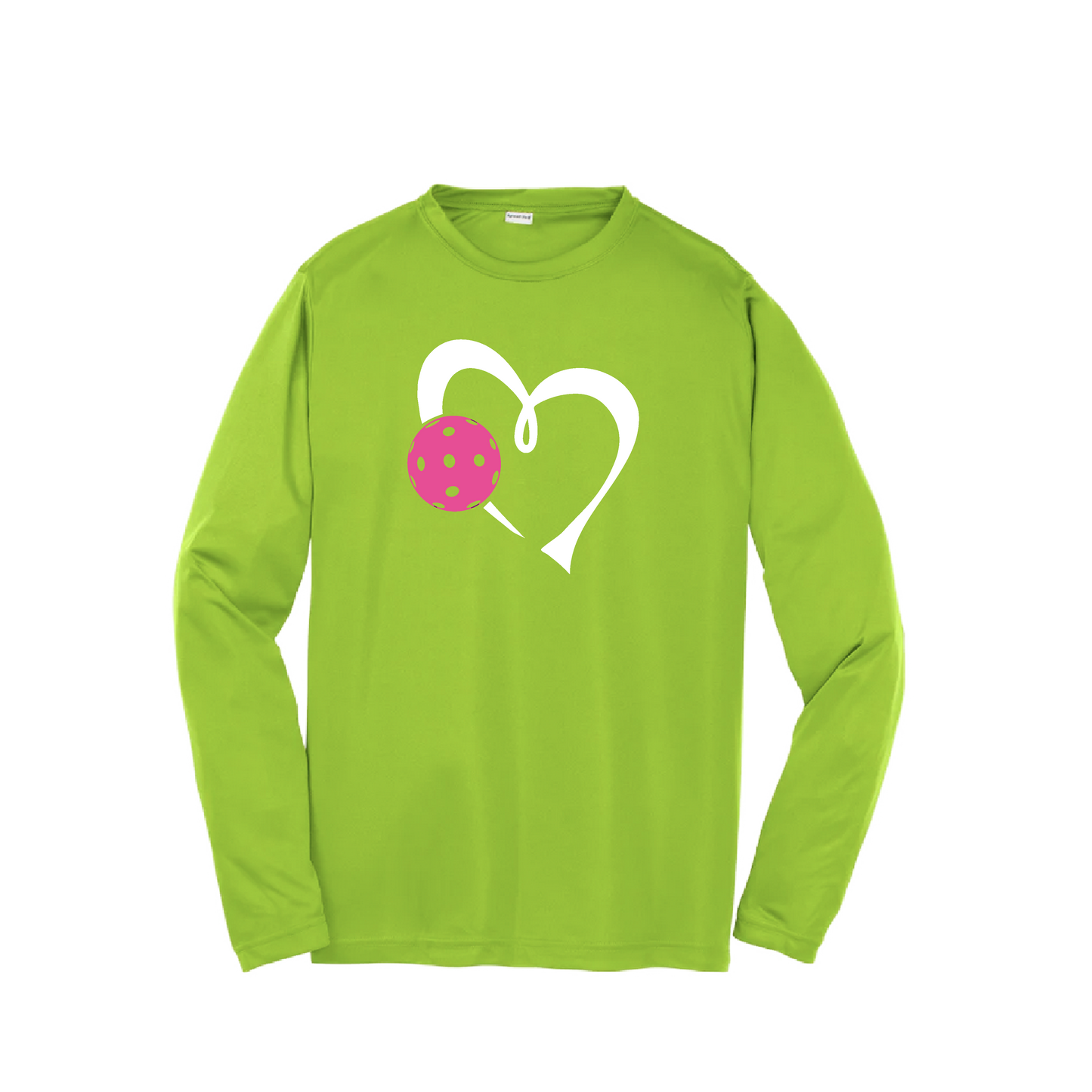 Love Pickleball (Pink) | Youth Long Sleeve Pickleball Shirts | 100% Polyester