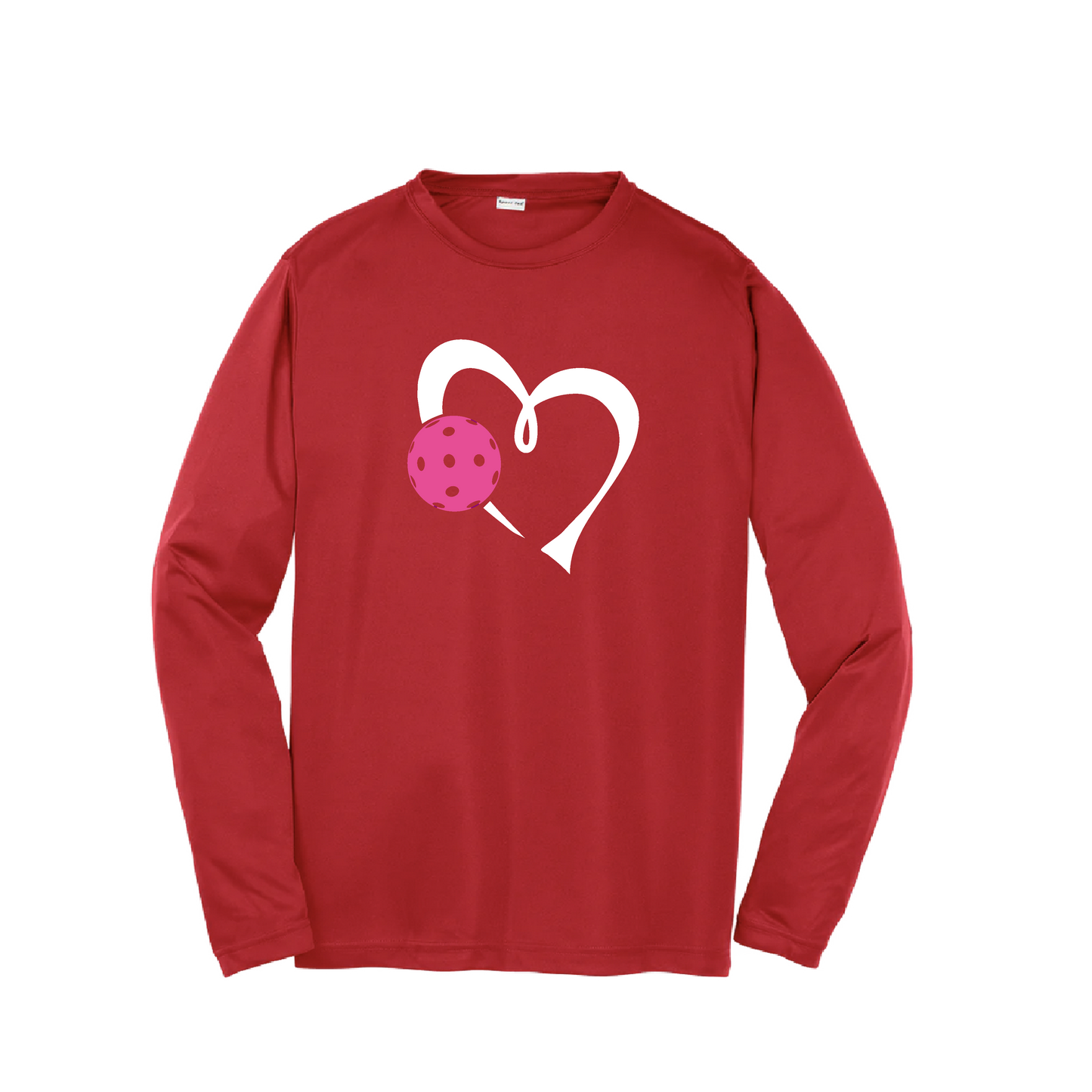 Love Pickleball (Pink) | Youth Long Sleeve Pickleball Shirts | 100% Polyester