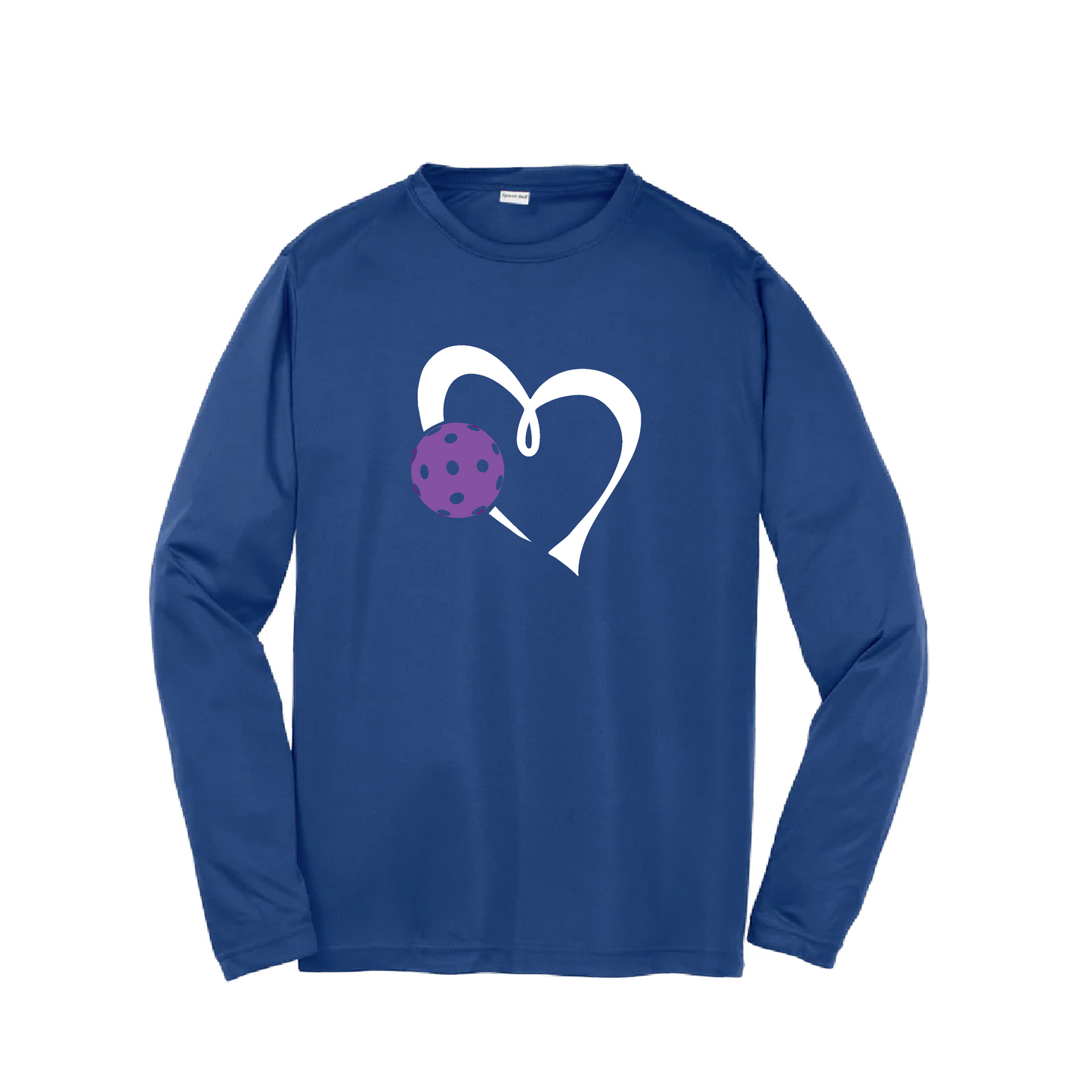 Love Pickleball (Purple) | Youth Long Sleeve Pickleball Shirts | 100% Polyester