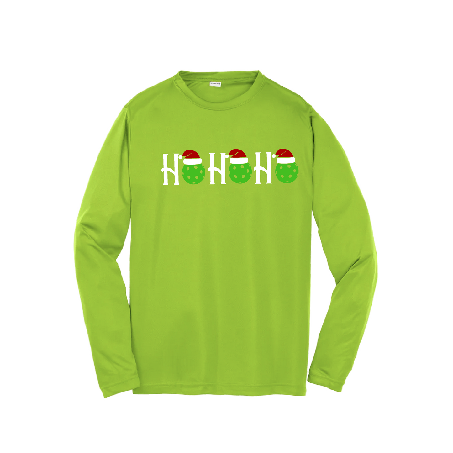 Ho Ho Ho | Youth Long Sleeve Pickleball Shirts | 100% Polyester