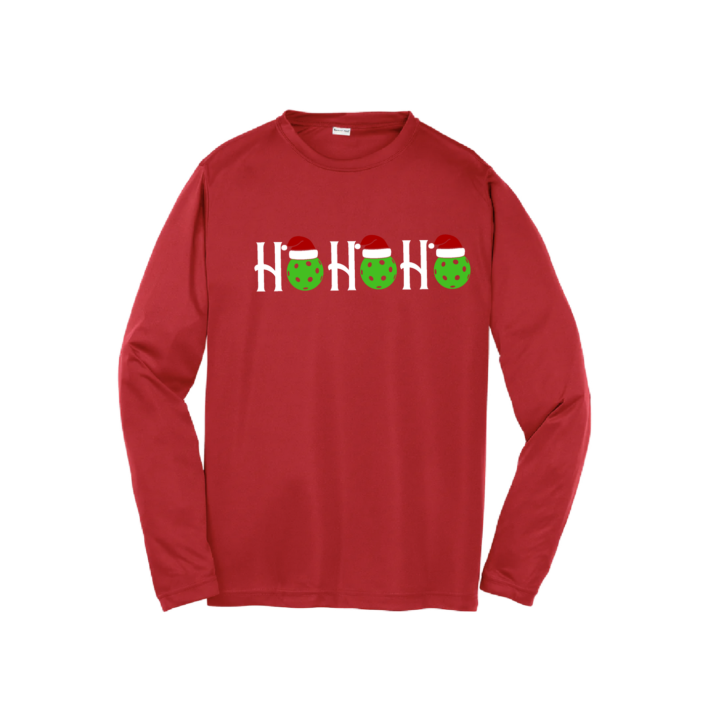 Ho Ho Ho | Youth Long Sleeve Pickleball Shirts | 100% Polyester