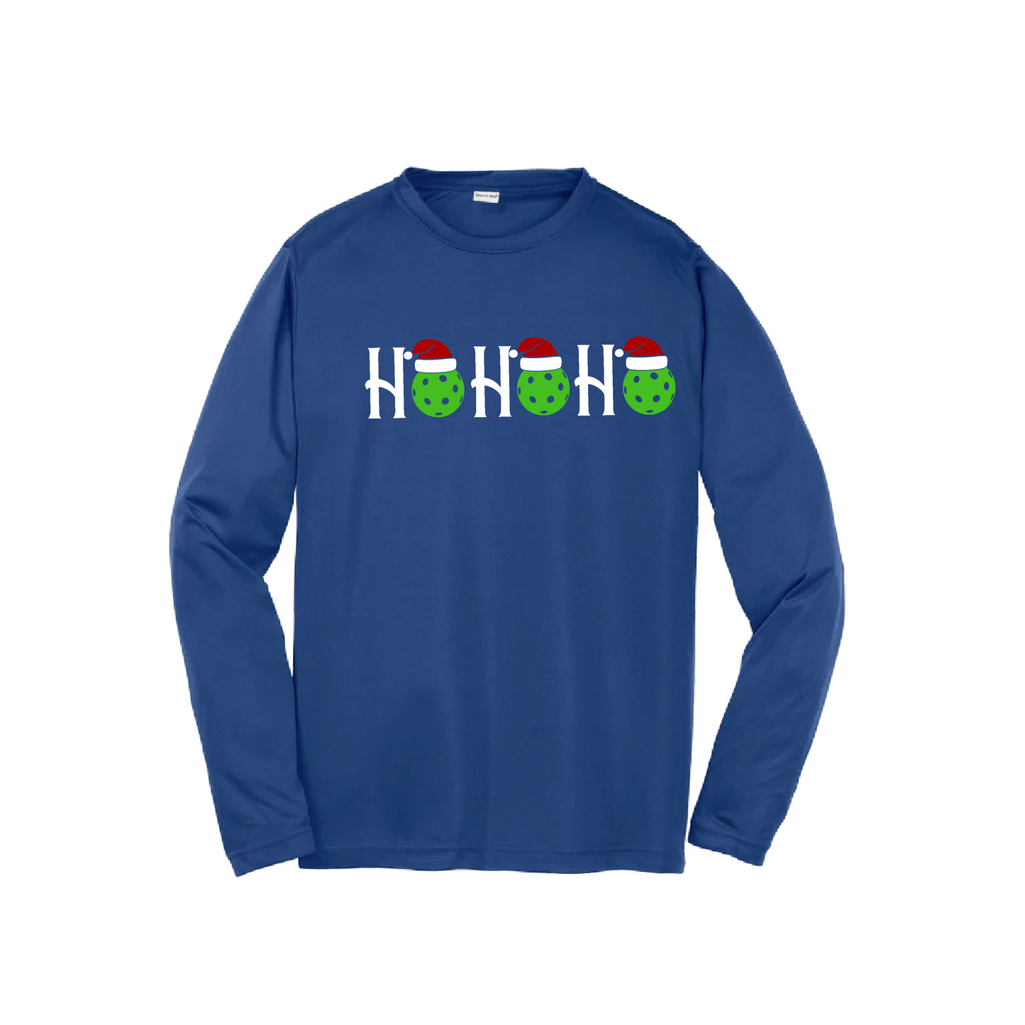 Ho Ho Ho | Youth Long Sleeve Pickleball Shirts | 100% Polyester