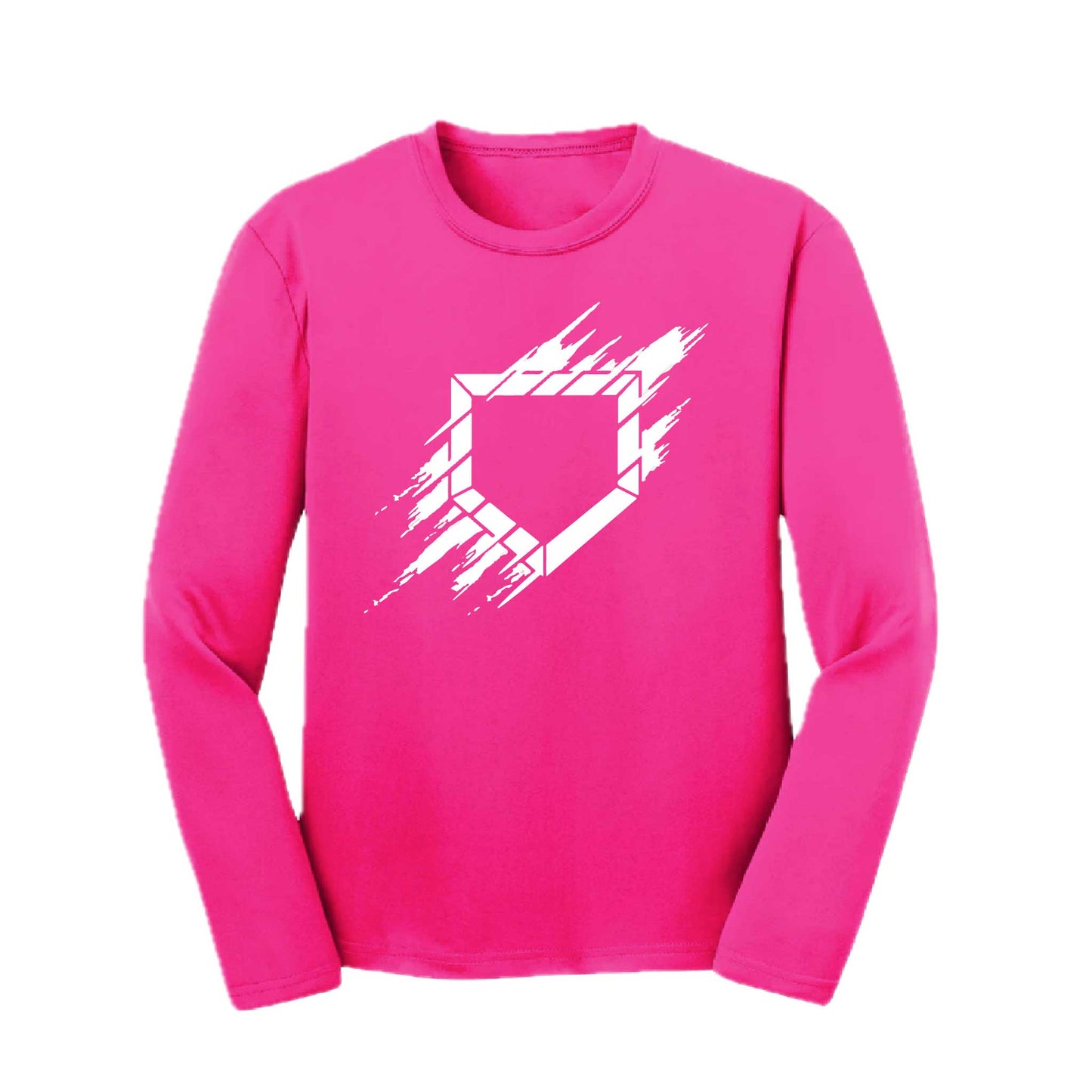 Home Plate | Youth Long Sleeve Baseball Performance T-Shirts | 100% Polyester