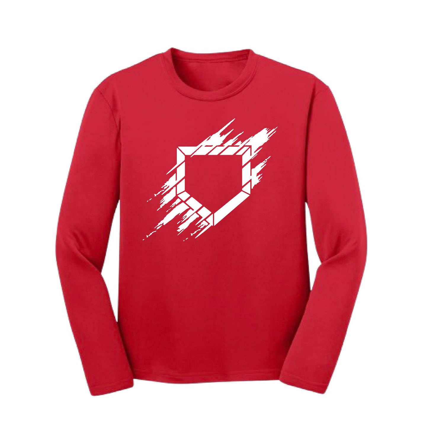 Home Plate | Youth Long Sleeve Baseball Performance T-Shirts | 100% Polyester