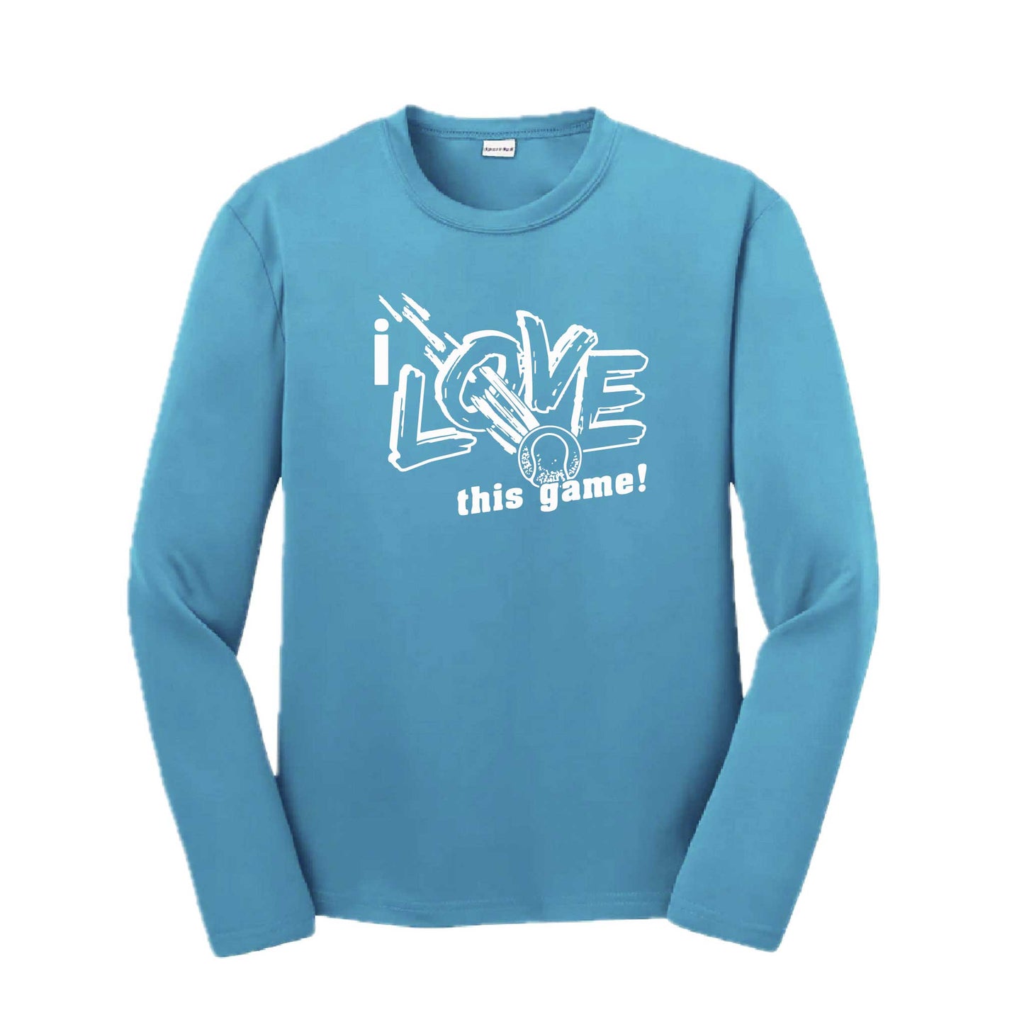 I Love This Game | Youth Long Sleeve Tennis Performance T-Shirts | 100% Polyester