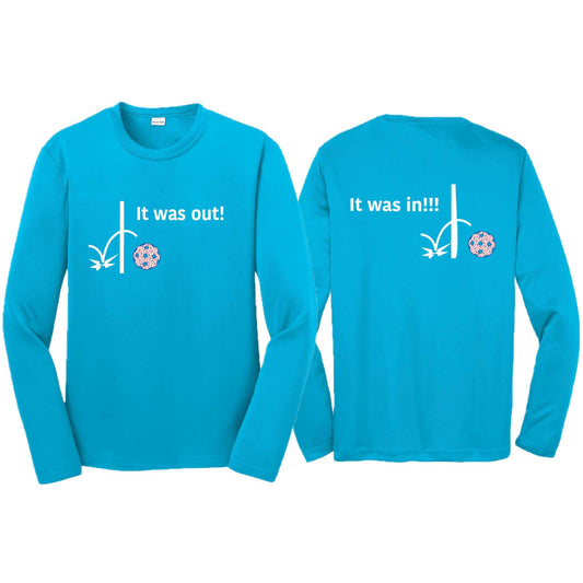 It Was Out! It Was In! (Pickleballs Patriotic Stars) | Youth Long Sleeve Pickleball T-Shirts | 100% Polyester