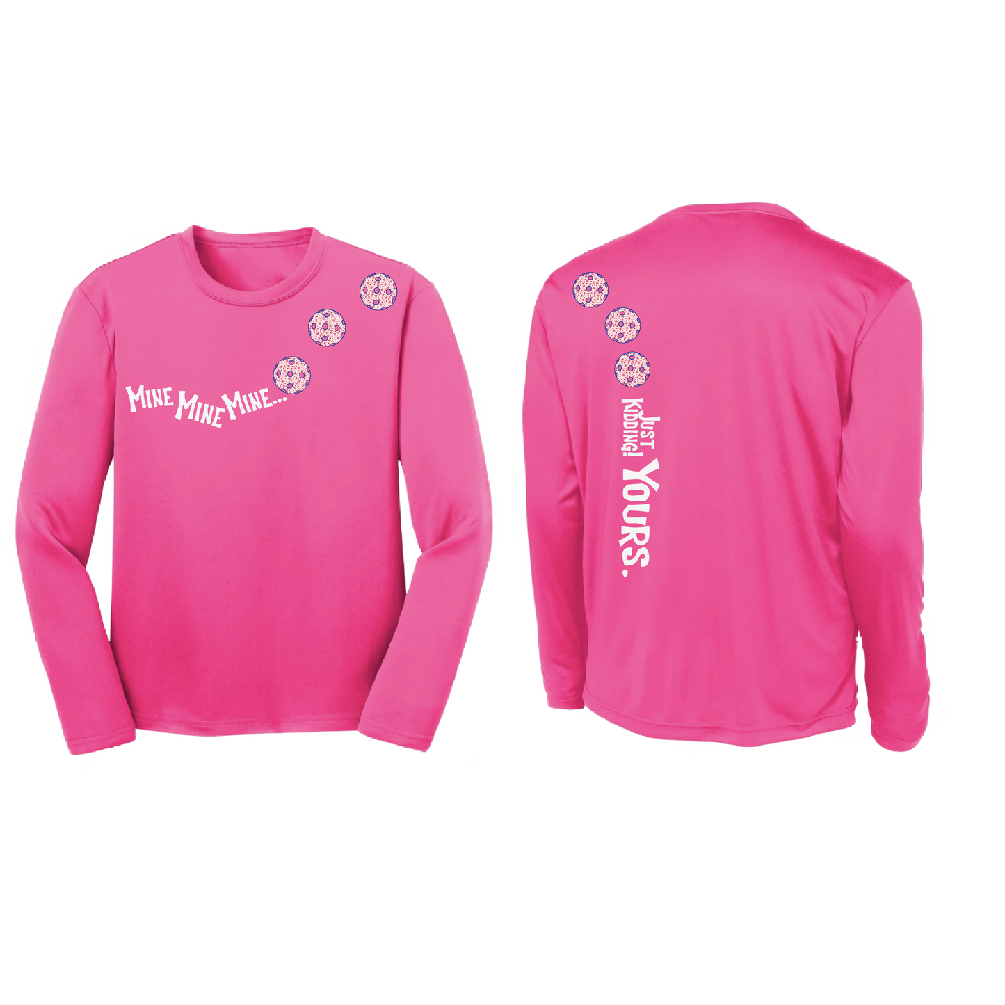 Mine JK Yours (Pickleballs With Stars) | Youth Long Sleeve Pickleball Shirts | 100% Polyester