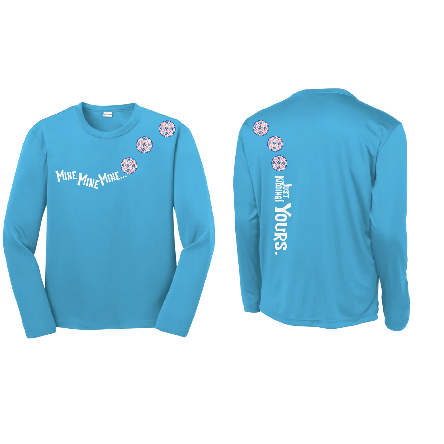 Mine JK Yours (Pickleballs With Stars) | Youth Long Sleeve Pickleball Shirts | 100% Polyester