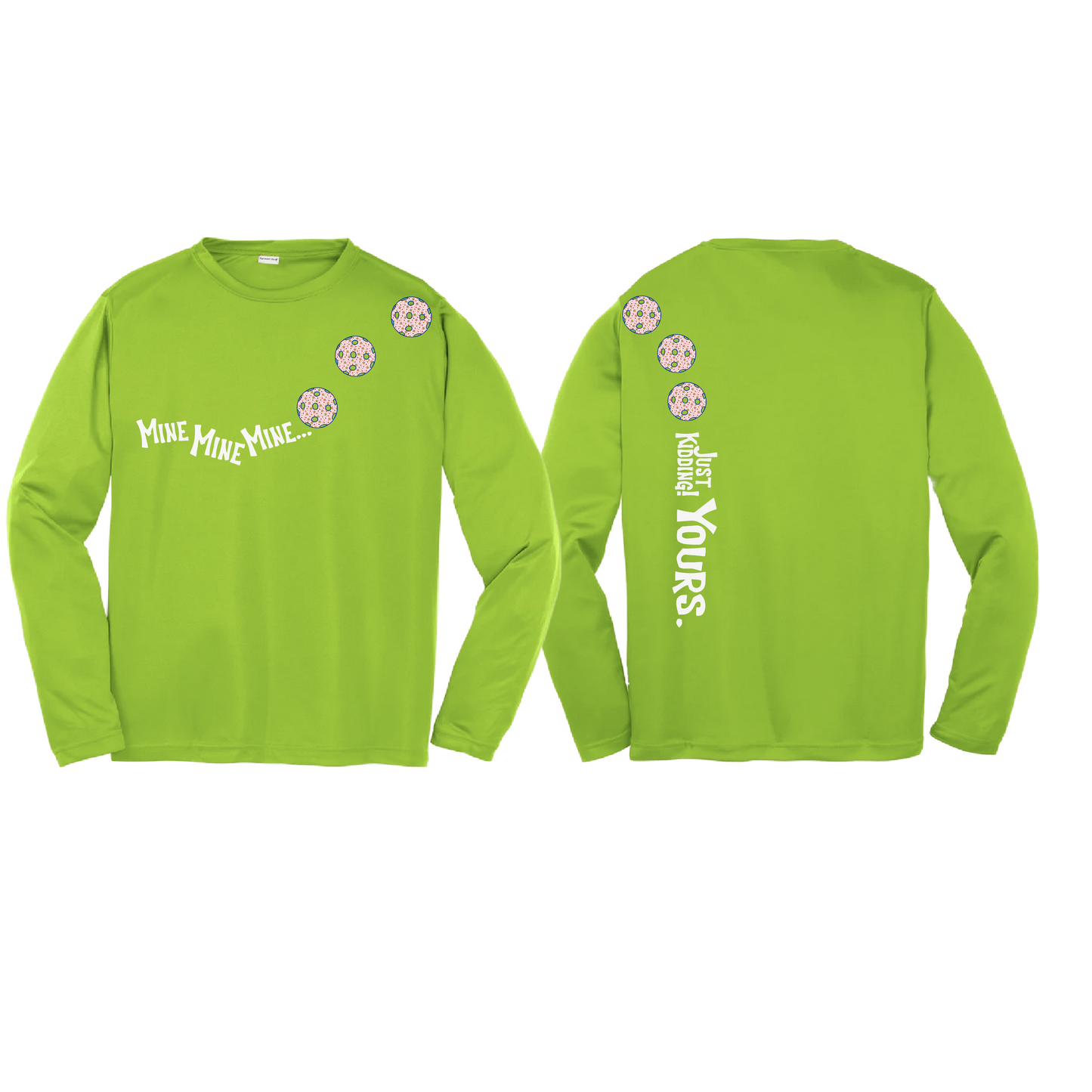 Mine JK Yours (Pickleballs With Stars) | Youth Long Sleeve Pickleball Shirts | 100% Polyester