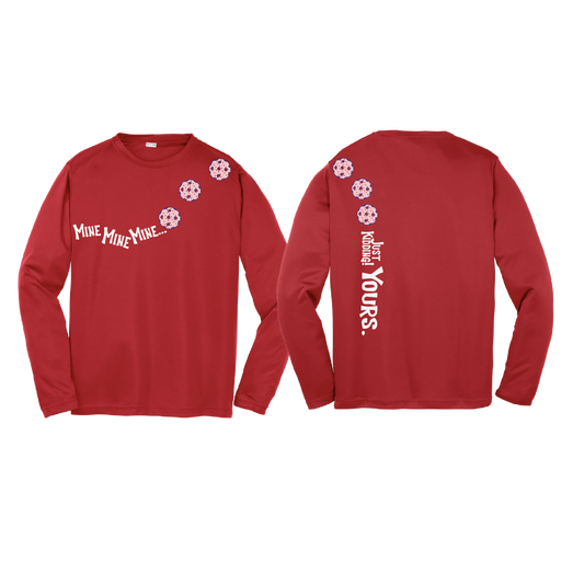 Mine JK Yours (Pickleballs With Stars) | Youth Long Sleeve Pickleball Shirts | 100% Polyester