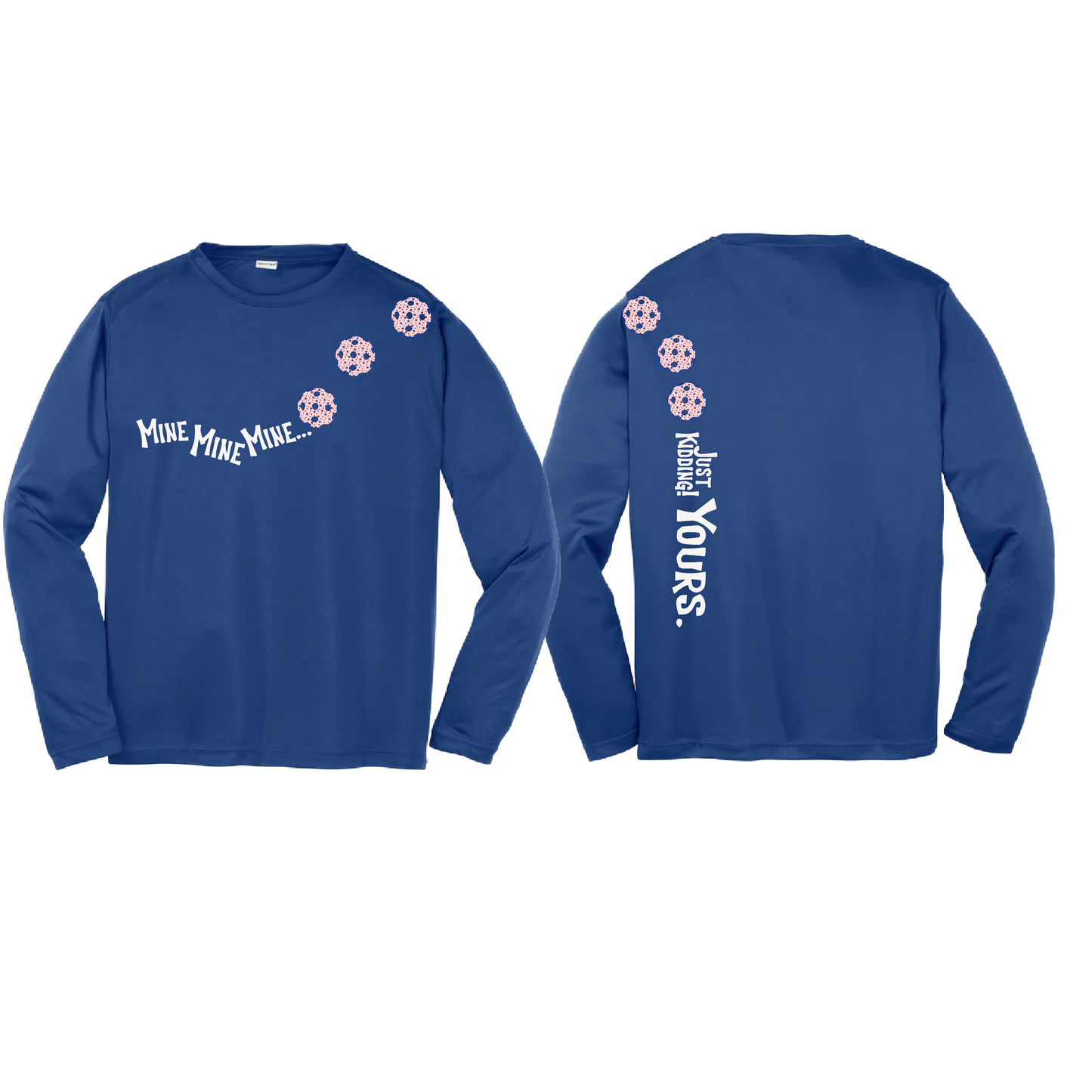 Mine JK Yours (Pickleballs With Stars) | Youth Long Sleeve Pickleball Shirts | 100% Polyester