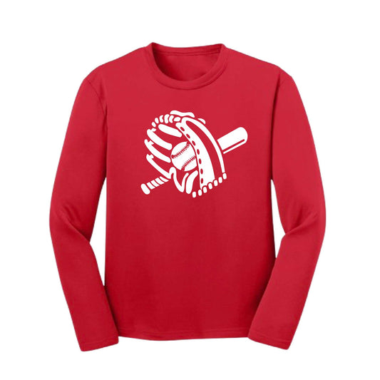 Baseball MItt | Youth Long Sleeve Baseball Performance T-Shirts | 100% Polyester