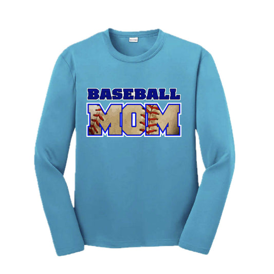 Baseball Mom | Youth Long Sleeve Baseball Performance T-Shirts | 100% Polyester