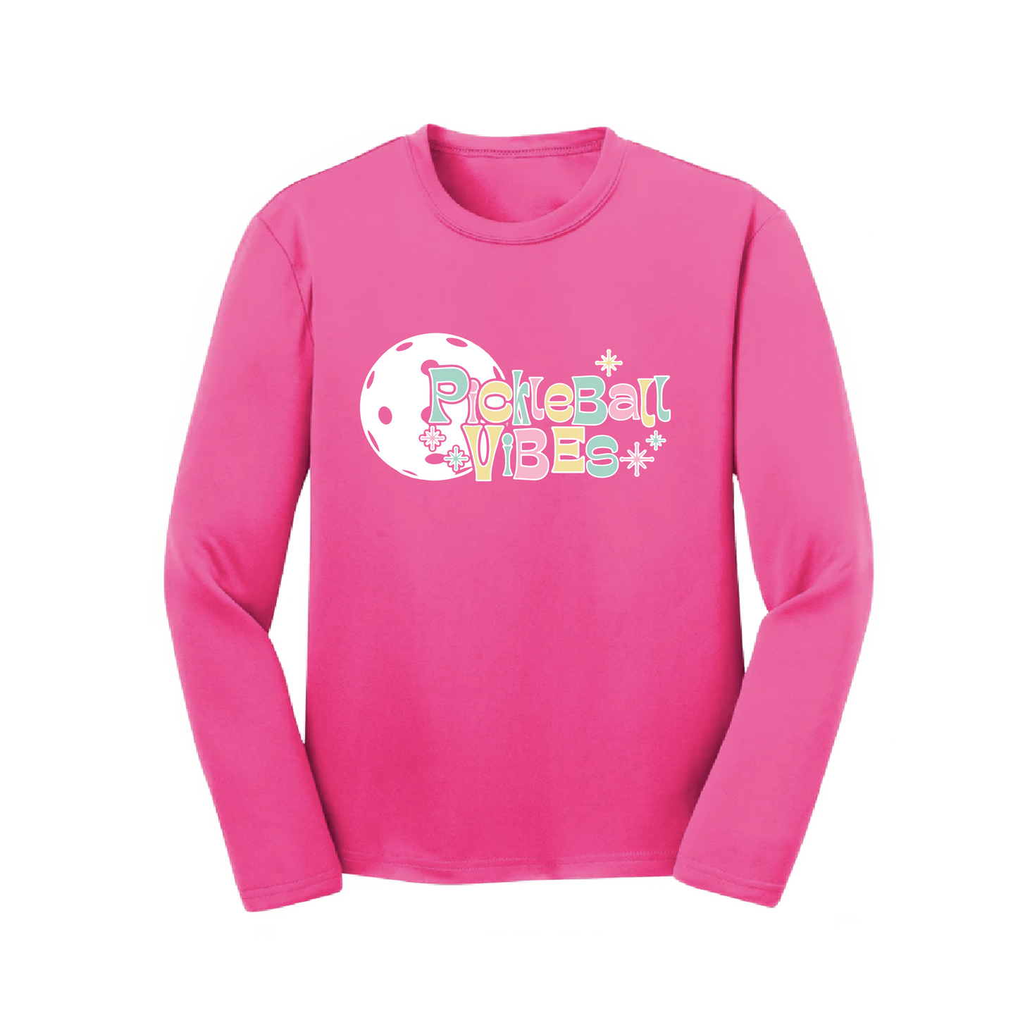 Pickleball Vibes | Youth Long Sleeve Pickleball Shirts | 100% Polyester