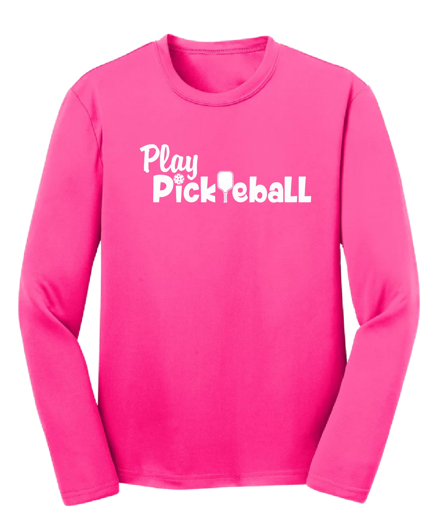 Play Pickleball | Youth Long Sleeve Athletic Pickleball Shirt | 100% Polyester