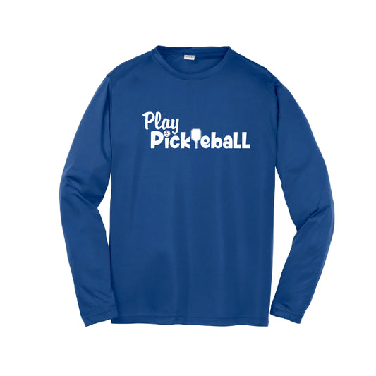 Play Pickleball | Youth Long Sleeve Athletic Pickleball Shirt | 100% Polyester