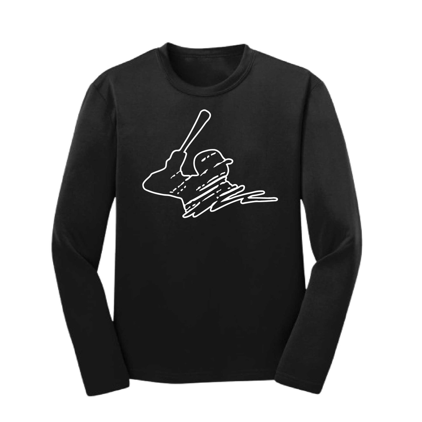 Baseball Player | Youth Long Sleeve Baseball Performance T-Shirts | 100% Polyester