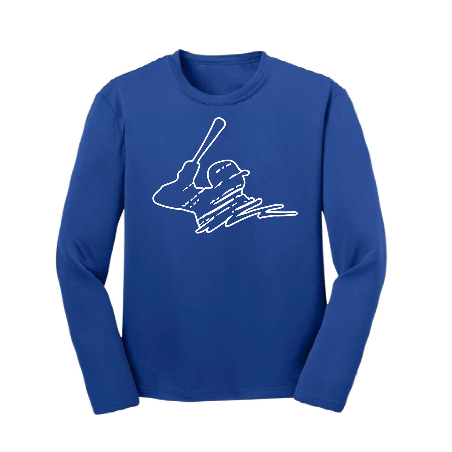 Baseball Player | Youth Long Sleeve Baseball Performance T-Shirts | 100% Polyester
