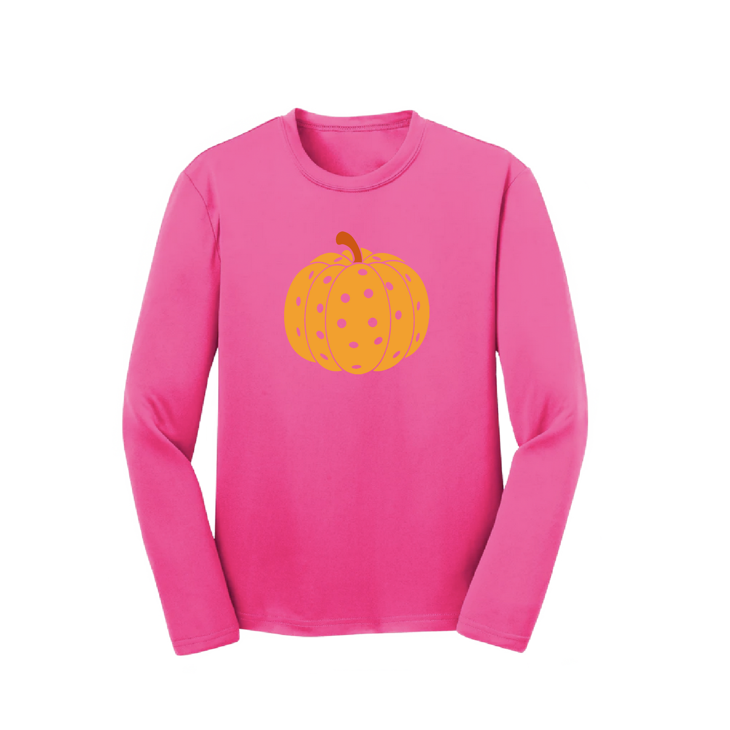 Pumpkin Pickleball | Youth Long Sleeve Pickleball Shirts | 100% Polyester