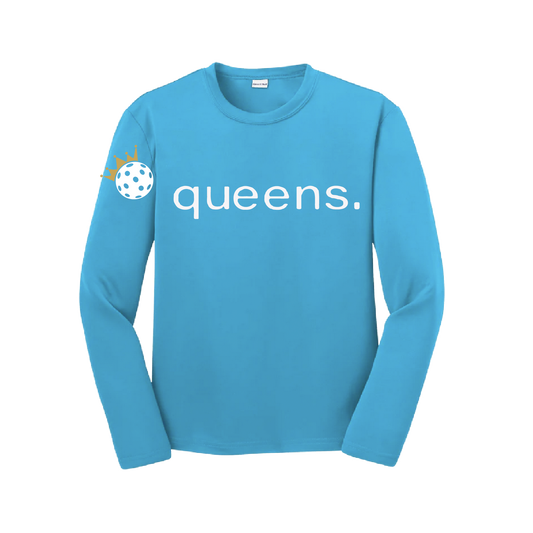 Our Pickleball Queen and Crown Youth Long Sleeve Shirts are designed for all athletic activities. Lightweight and breathable, our shirts feature PosiCharge technology that locks in color and prevents logo fading. Comfortably designed, each shirt also features a removable tag and set-in sleeves. Our shirts are designed with the athlete in mind, providing a full range of motion and maximum breathability. 