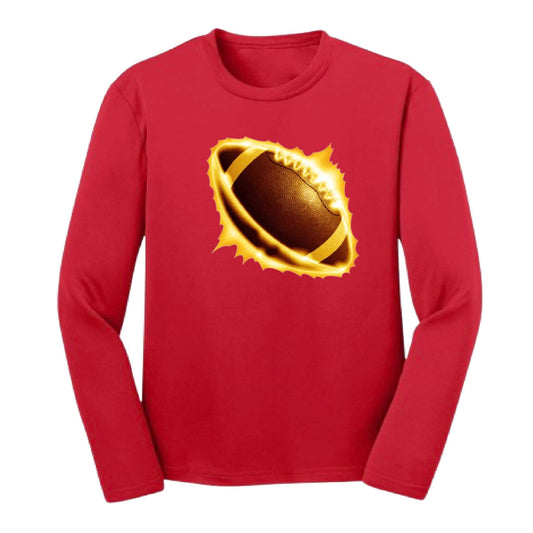 Radioactive Football  | Youth Long Sleeve Football T-Shirts | 100% Polyester