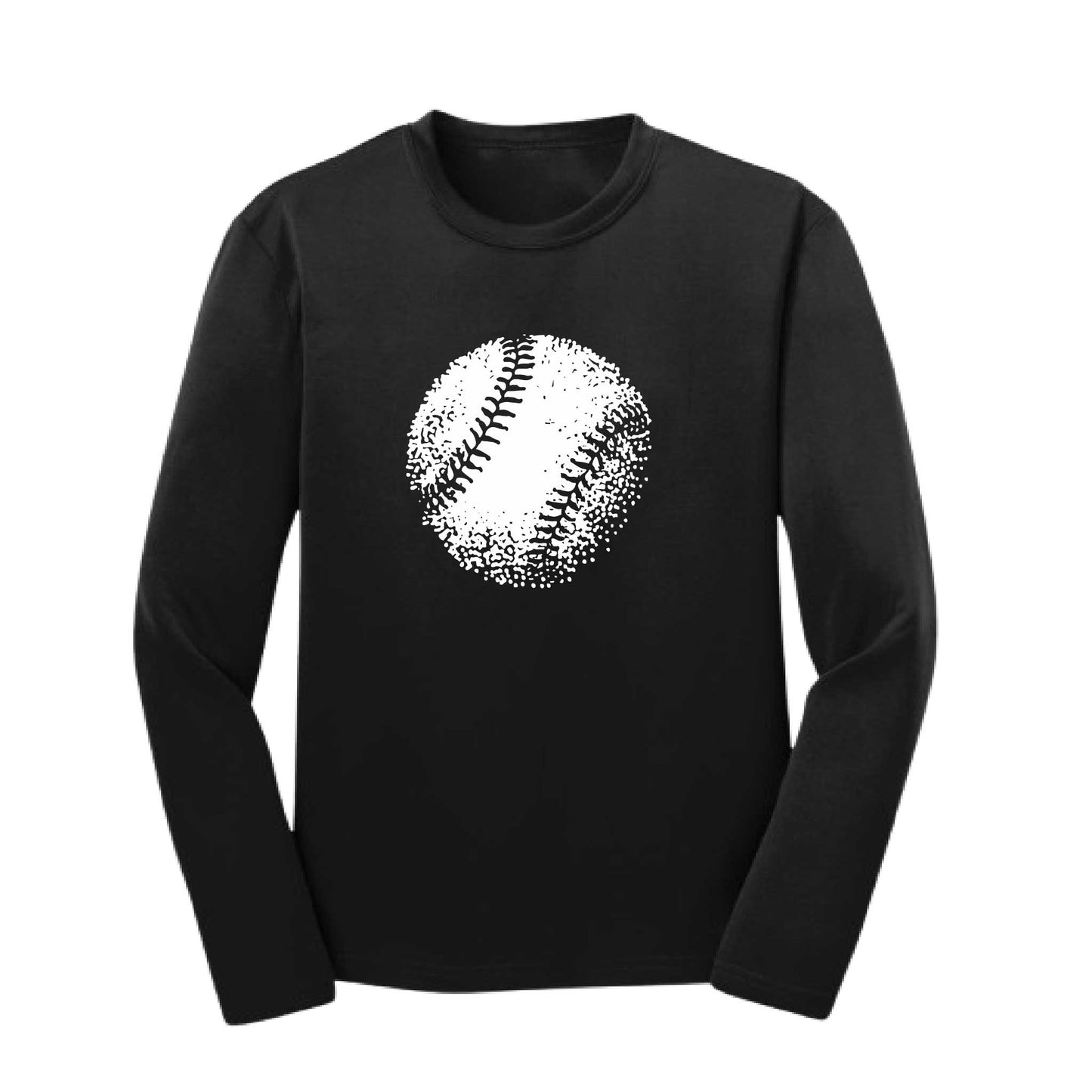 Retro Baseball | Youth Long Sleeve Baseball Performance T-Shirts | 100% Polyester