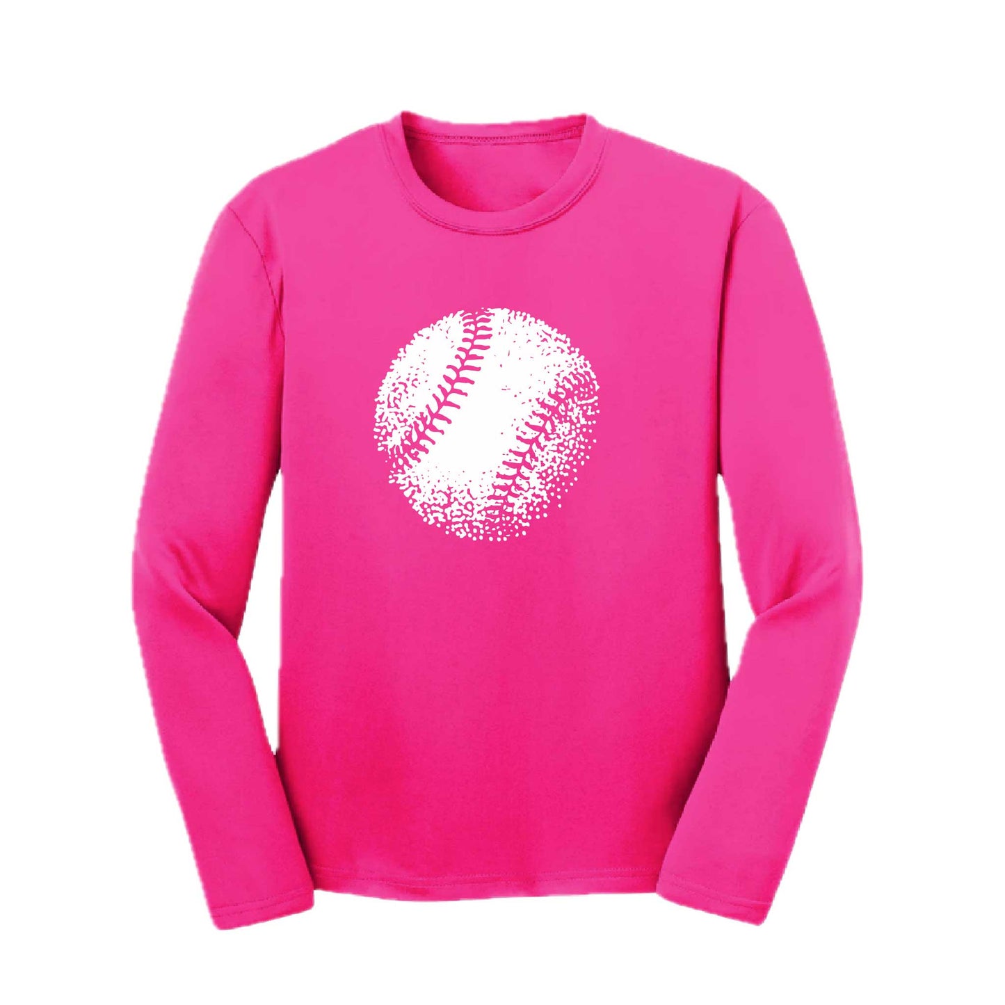 Retro Baseball | Youth Long Sleeve Baseball Performance T-Shirts | 100% Polyester
