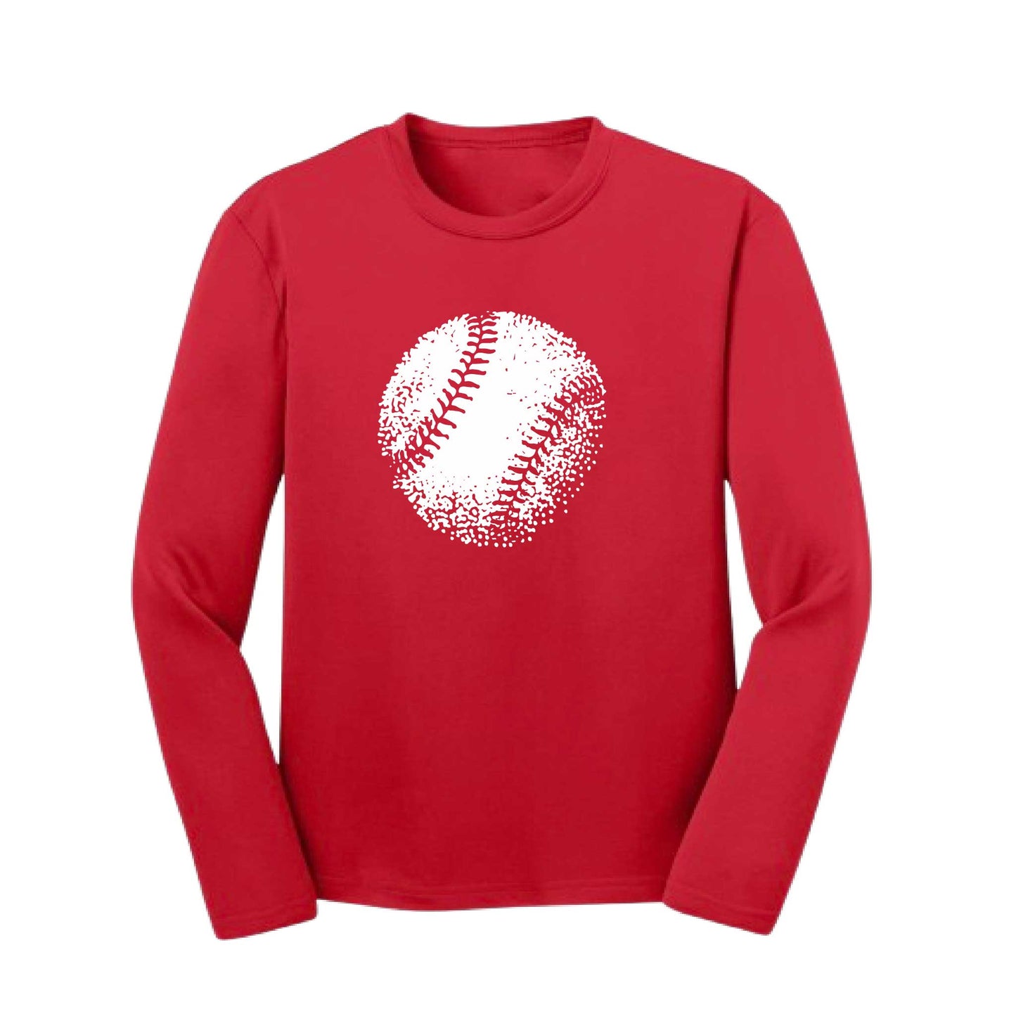 Retro Baseball | Youth Long Sleeve Baseball Performance T-Shirts | 100% Polyester