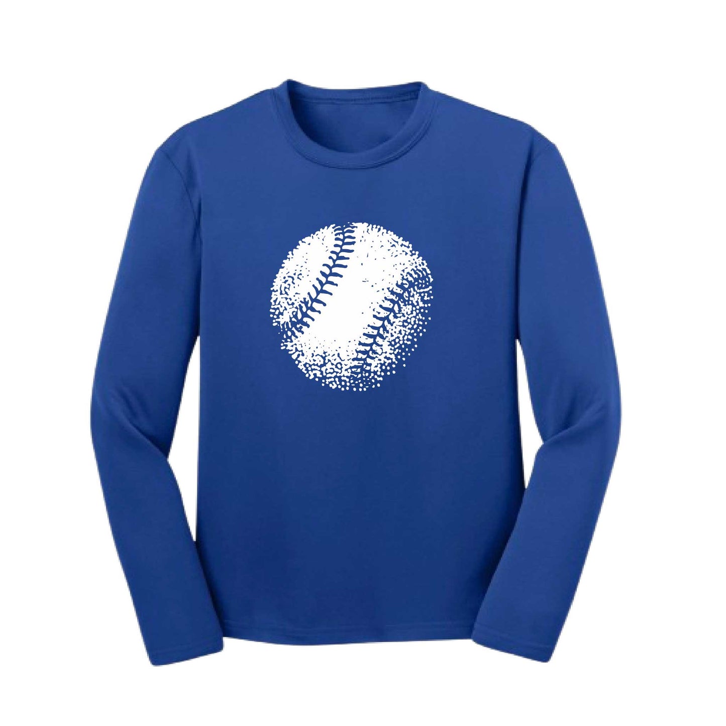 Retro Baseball | Youth Long Sleeve Baseball Performance T-Shirts | 100% Polyester