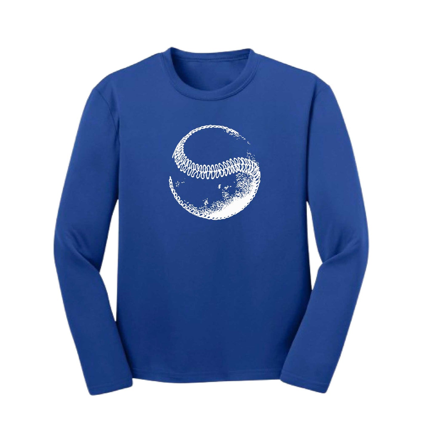 Retro Curveball | Youth Long Sleeve Baseball Performance T-Shirts | 100% Polyester