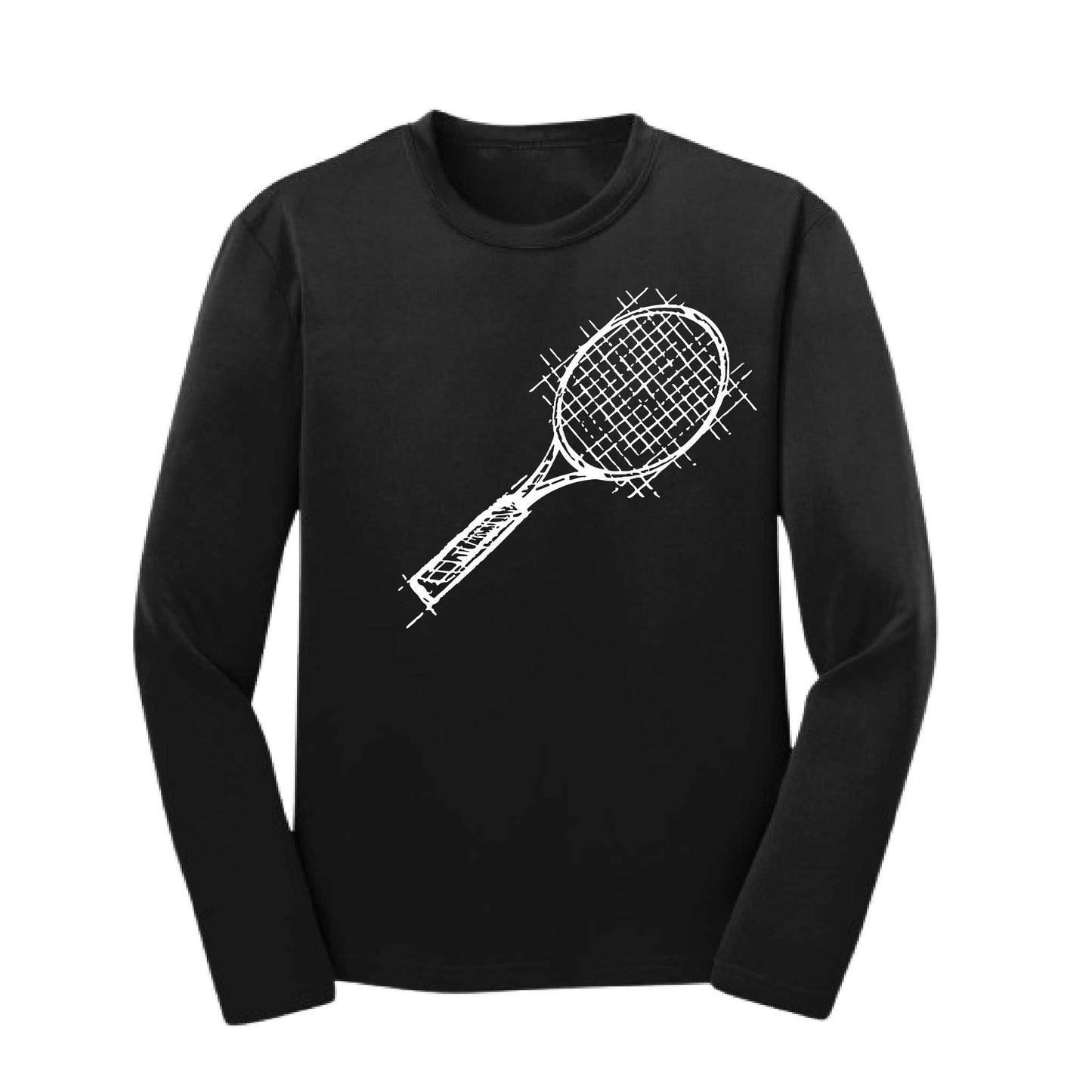 Retro Tennnis | Youth Long Sleeve Tennis Performance T-Shirts | 100% Polyester