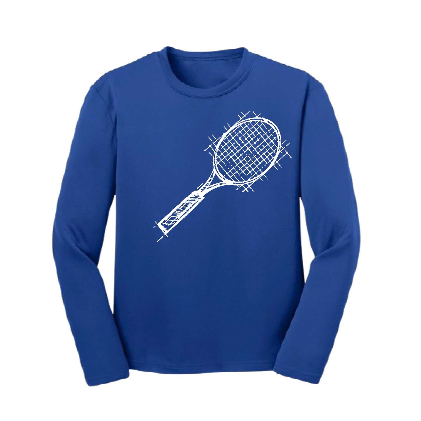 Retro Tennnis | Youth Long Sleeve Tennis Performance T-Shirts | 100% Polyester