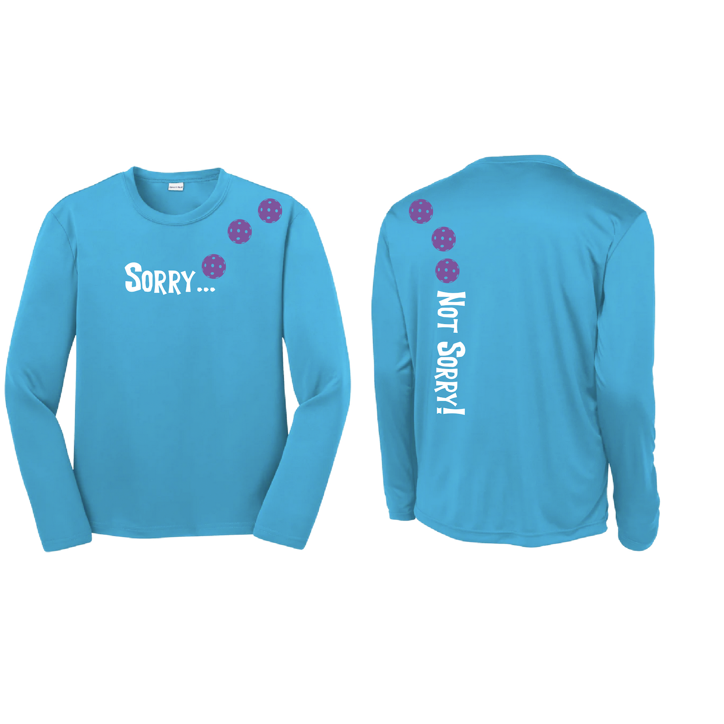 Sorry Not Sorry (Pickleball Colors Red Pink Purple) | Youth Long Sleeve Shirt | 100% Polyester