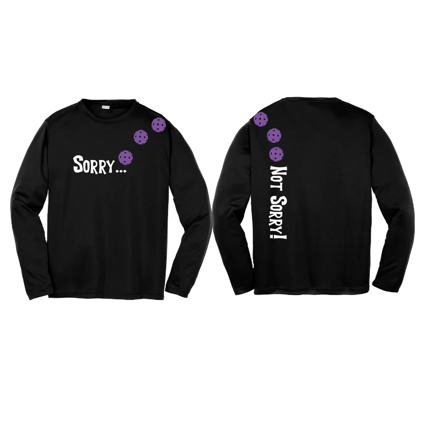 Sorry Not Sorry (Pickleball Colors Red Pink Purple) | Youth Long Sleeve Shirt | 100% Polyester