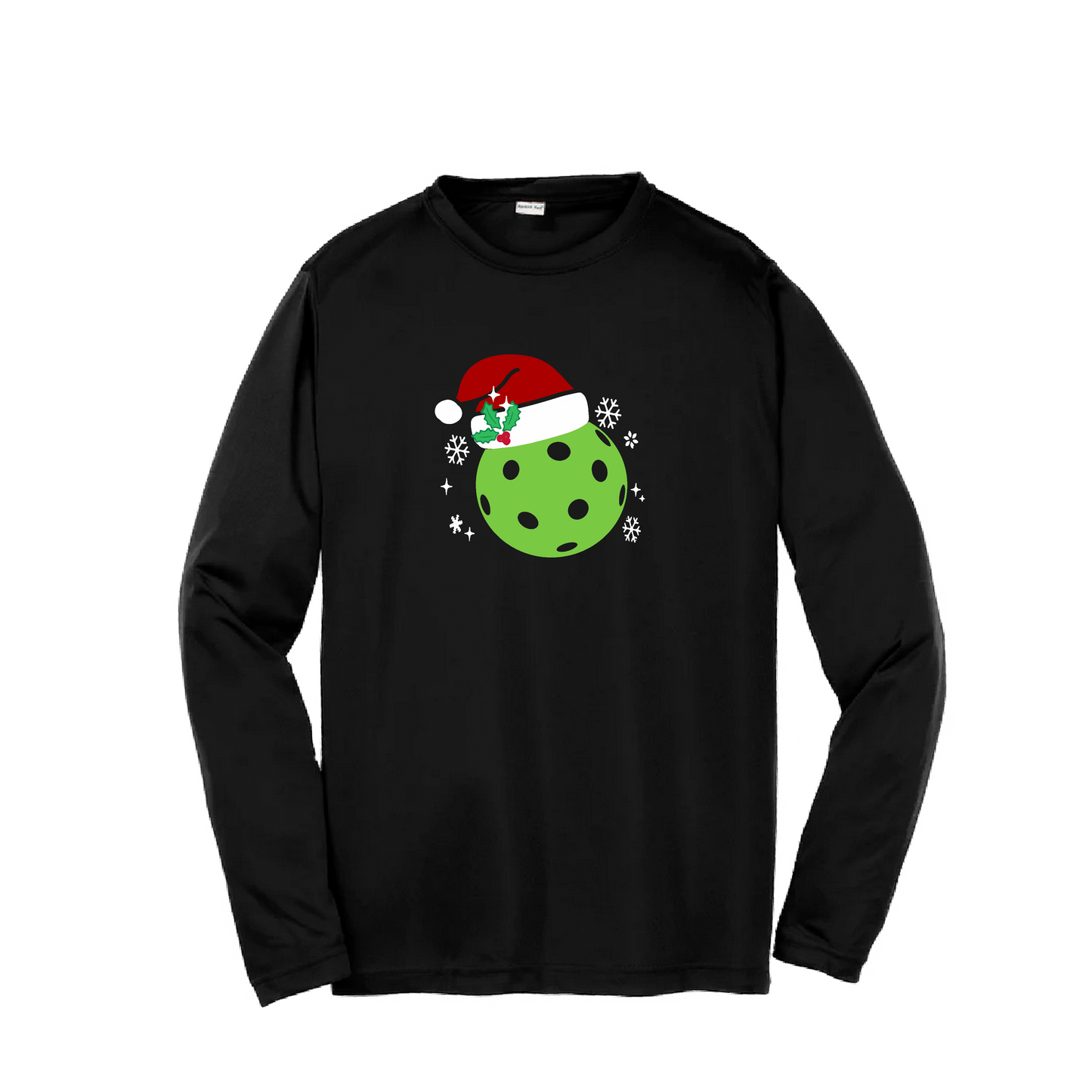 Santa Hat | Youth Long Sleeve Pickleball Shirts | 100% Polyester