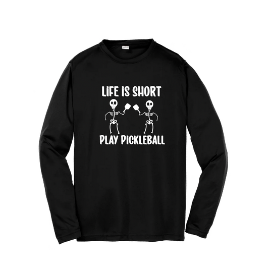 Life is Short Skeletons | Youth Long Sleeve Pickleball Shirts | 100% Polyester