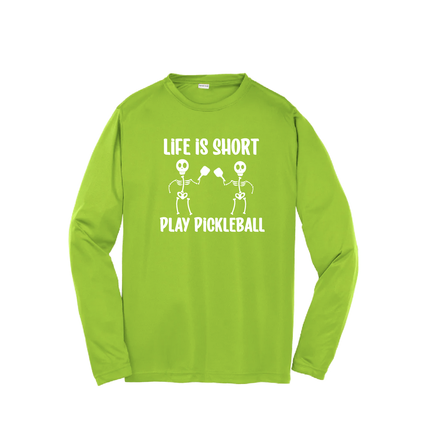 Life Is Short Skeletons | Youth Long Sleeve Pickleball Shirts | 100% Polyester