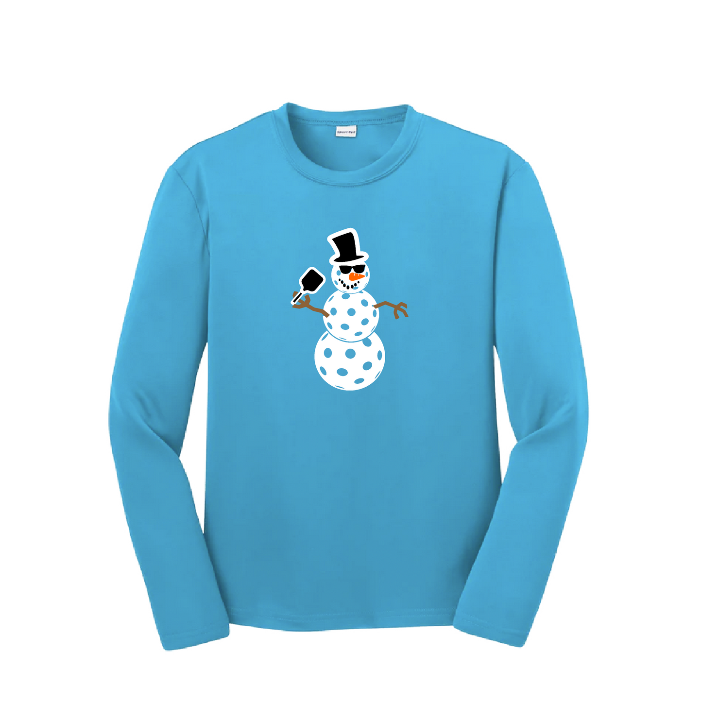 Snowman | Youth Long Sleeve Pickleball Shirts | 100% Polyester