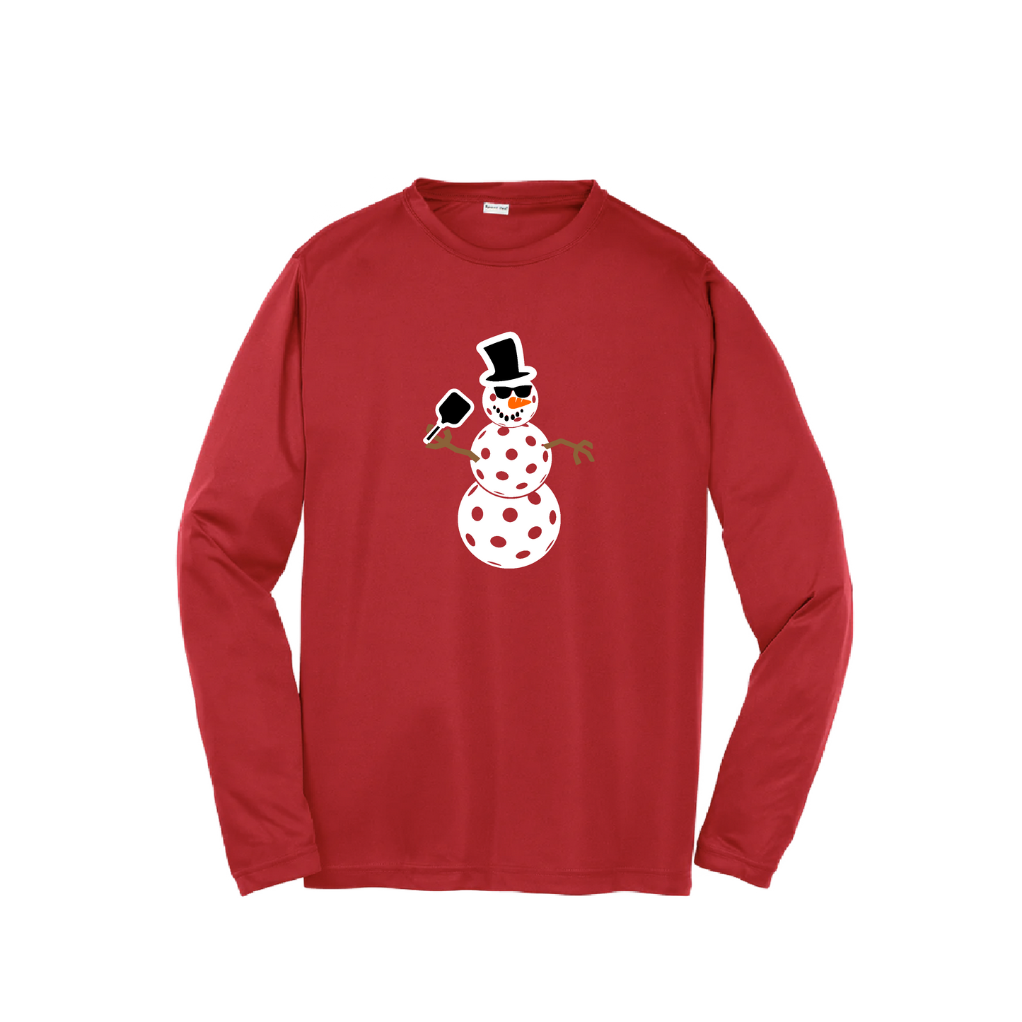 Snowman | Youth Long Sleeve Pickleball Shirts | 100% Polyester