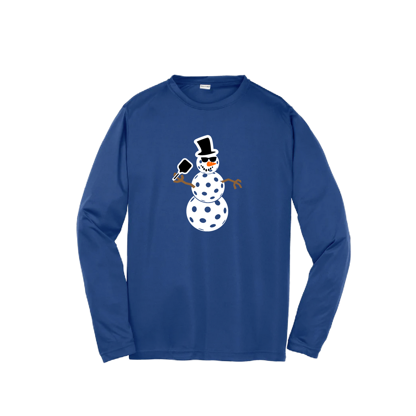 Snowman | Youth Long Sleeve Pickleball Shirts | 100% Polyester